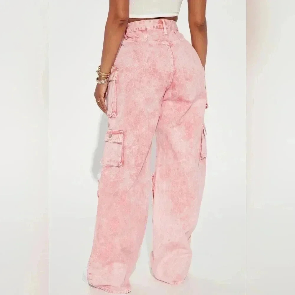 Fashion Nova Lily Rise Cargo Jeans.  Nwt - Picture 5 of 7